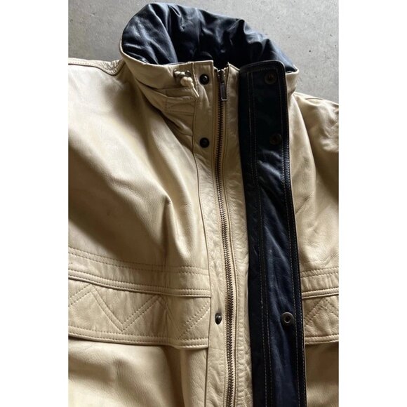 Vintage Wilsons Men’s Sz XL Leather Light Brown Leather Jacket Button Front RARE - Picture 15 of 16